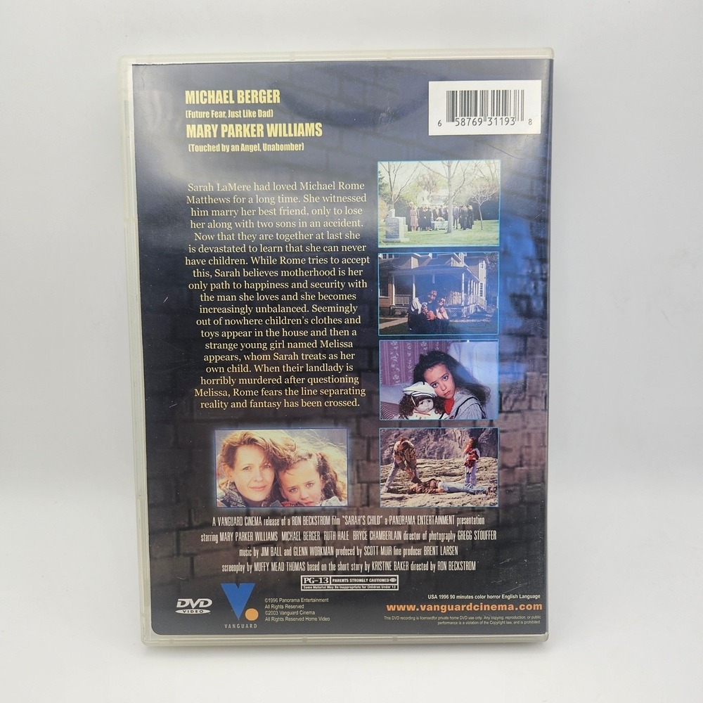 Sarah's Child DVD 2003 Vanguard Cinema Indie Horror‎ Psychological Thriller - Picture 4 of 5
